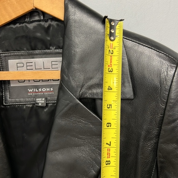 NWT PELLE STUDIO Wilson’s Leather Women’s Black Belted Leather Jacket Size M - Picture 9 of 12